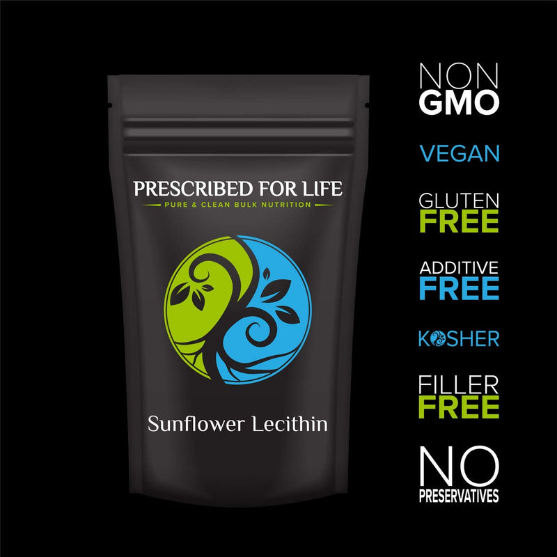 Prescribed for Life Sunflower Lecithin Powder (4 oz / 113 g) | Natural, Unbleached, Gluten Free, Vegan, Non-GMO, Soy Free, Kosher, No Fillers | Naturally Rich in Choline & Essential Fatty Acids 4 Ounce (Pack of 1)