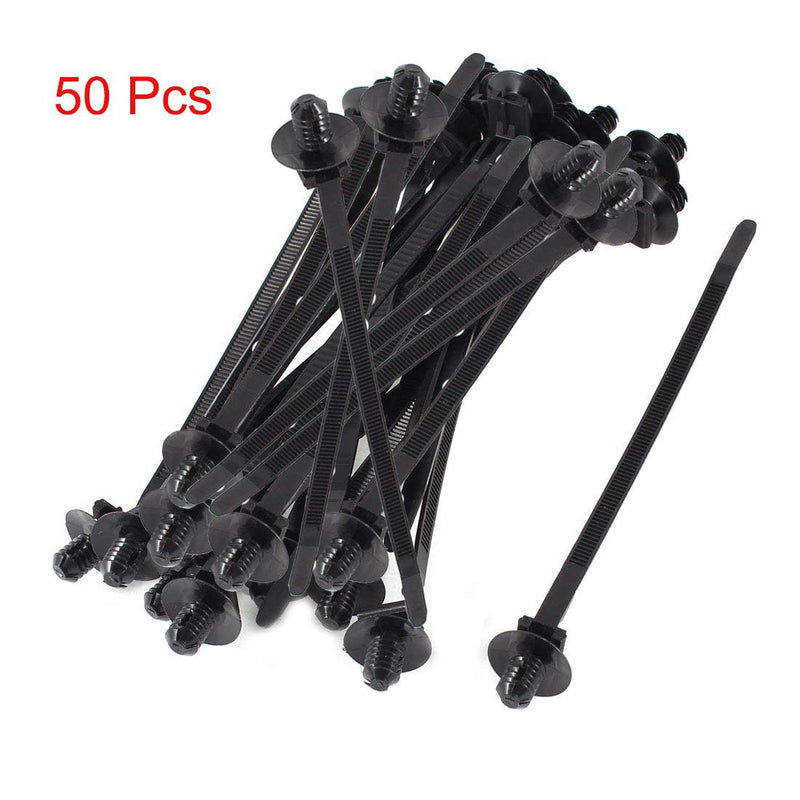 S SYDIEN 50Pcs Black Fir Tree Nylon Push Mount Cable Zip Tie 8.3"x0.18" 210mm(50Pcs)