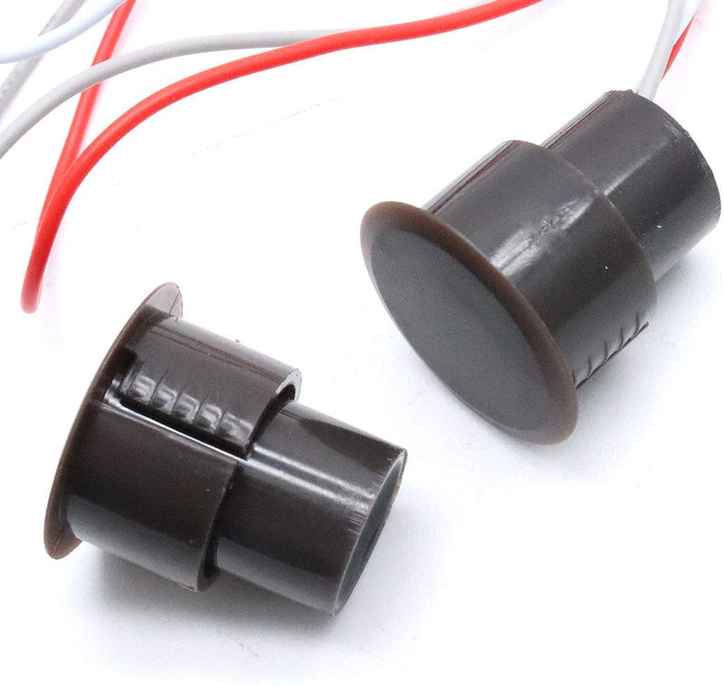 QMseller RC-36 NC+NO Recessed Wired Security Window Door Contact Sensor Alarm Magnetic Reed Switch Brown - (3 Sets)