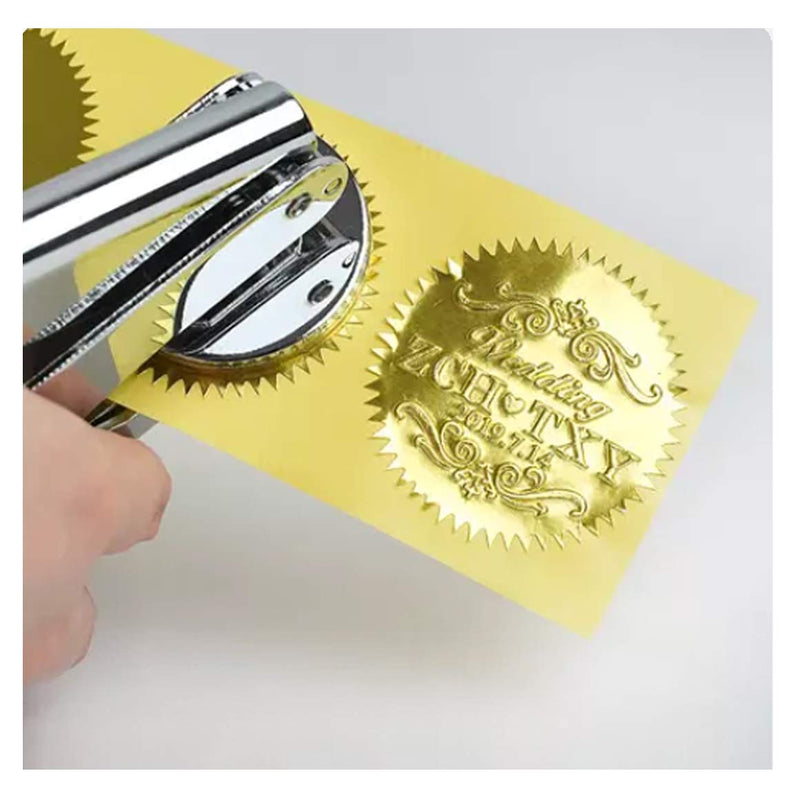 200pcs Gold Embossed Stickers Foil Blank Certificate Sealing Labels - 1 3/4" Gold Metallic Wafer Seals Labels for Package Envelope (200 Pcs) 200 Pcs