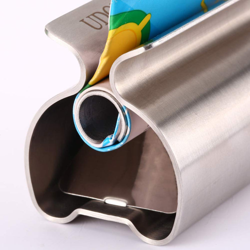 Toothpaste Squeezer - Metal Tube Squeezer Stainless Steel Tube Wringer UDQYQ Toothpaste seat Holder Stand (3 Pack) Silver