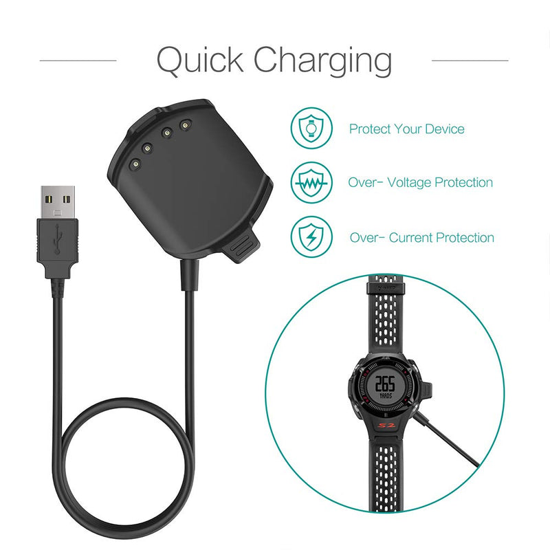 TUSITA Charger Compatible with Garmin Approach S2 S4 - USB Charging Cable 100cm - GPS Golf Watch Accessories