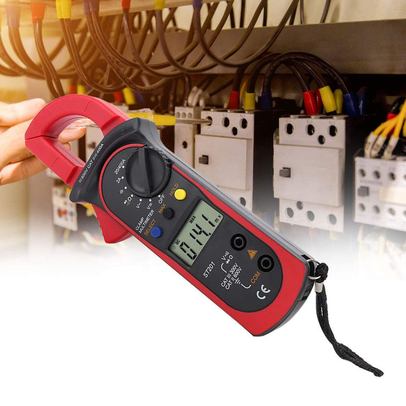 Automatic Digital Clamp Meter Current Multimeter DC AC Voltage Resistance Diode Tester 4000 Counts Multimeter Maintenance Kit for Electrician(red)