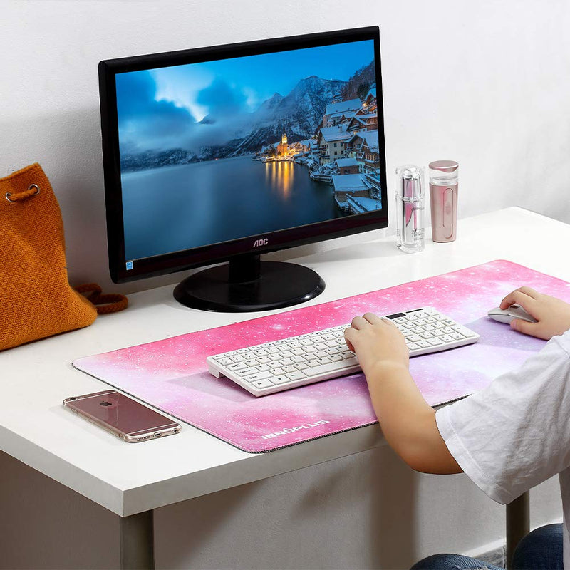 Gaming Mouse Pad, Large Mouse Pad XL Pink, Mouse Pads for Computers 31.5×15.75In, Large Extended Gaming Keyboard Mouse Pads, Big Desk Mouse Mat Designed for Gaming Surface/Office, Durable Edges