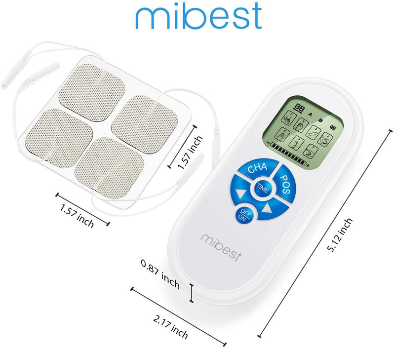 MIBEST Portable TENS Unit - Electronic Pulse Massager - Muscle Stimulator Machine for Women and Men - EMS Electrotherapy Muscle Stimulator - Electronic Pulse Stimulator