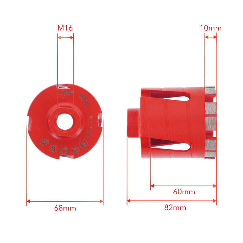PRODIAMANT diamond countersink 68 mm x M16 masonry concrete brick PDX857.638 6 diamond segments usable length 60mm
