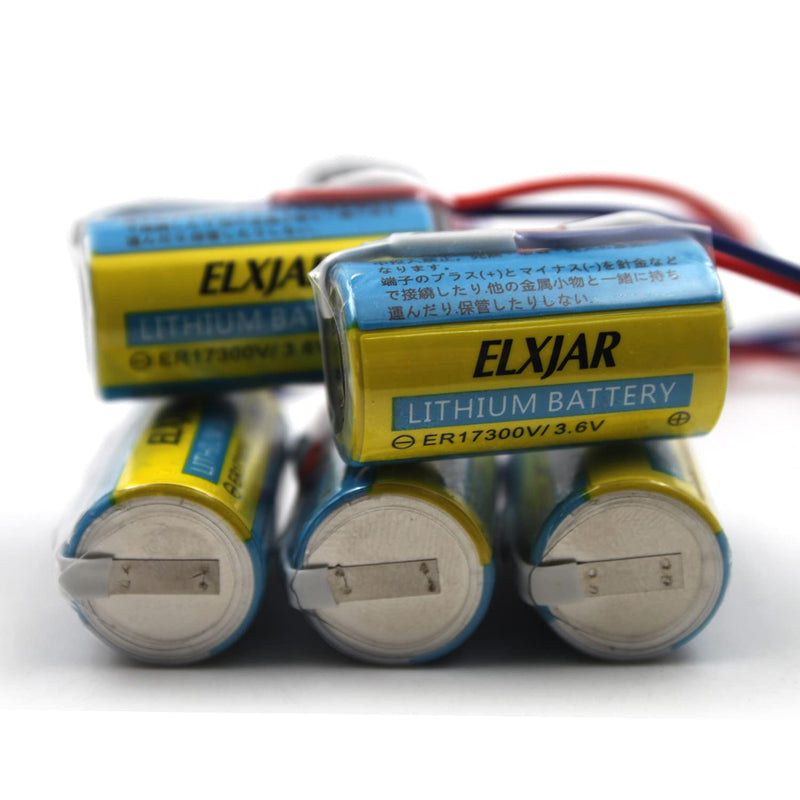 (5-Pack) 3.6V 2100mAh A6BAT PLC Lithium Battery with Plug Replacement - PLC Logic Controller, for Mitsubishi Q A6BAT ER17330V A6BAT-MRBAT B9670MC A1S A2S AnS Series