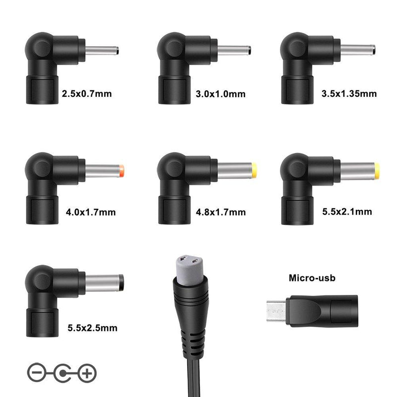 POWSEED DC12V Car 12W Universal Power Adapter for Breast Pumps Speakers Smart Phone Tablets Small Electronics Micro USB Devices, Output 3V 4.5V 5V 6V 7.5V 9V 12V Multi Voltage Charger Supply Cord
