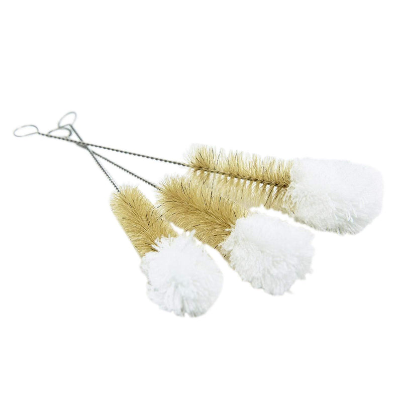 Huji Stainless Steel Multi-Purpose Cleaning Soft Tip Brushes (Set of 3) Set of 3