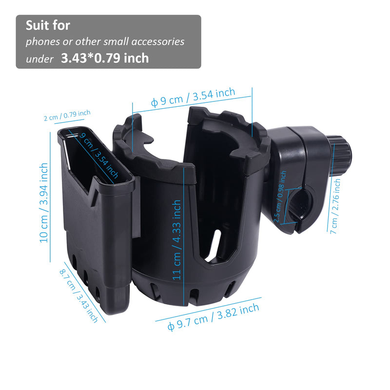 EASICOZI Microphone Stand Cup Holder with Phone Holder, Universal 2-in-1 Drink Bottle Holder for Music Mic Stand