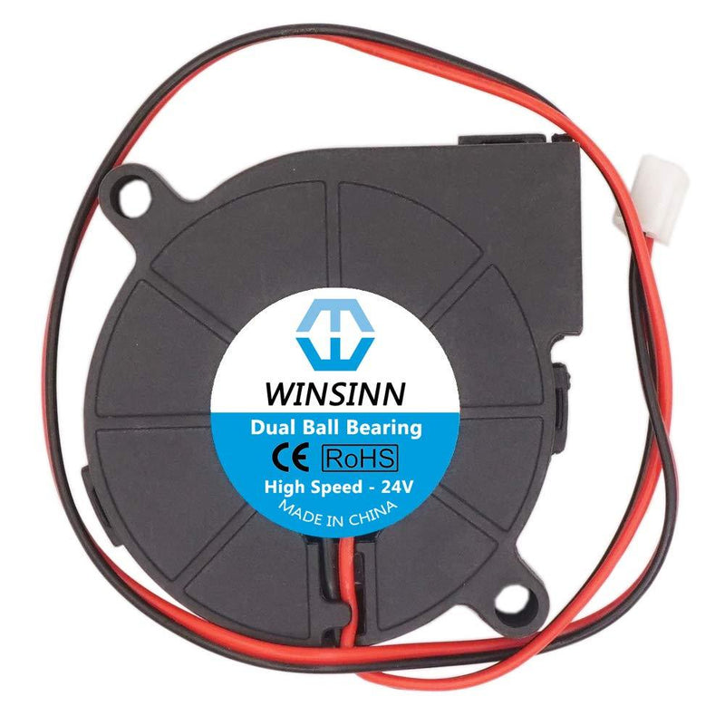 WINSINN 50mm Blower Fan 24V 5015 Dual Ball Bearing 50x15mm Turbine Turbo Brushless - High Speed (Pack of 4Pcs) High Speed 24V