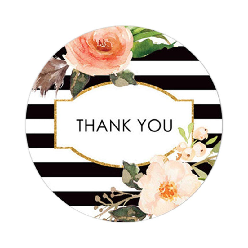 1000pcs Thank You Stickers 1'' (Small) Round Adhesive Flowers Labels Decorative Sealing Stickers for Christmas Gifts, Wedding, Party (A-18 Thank You)