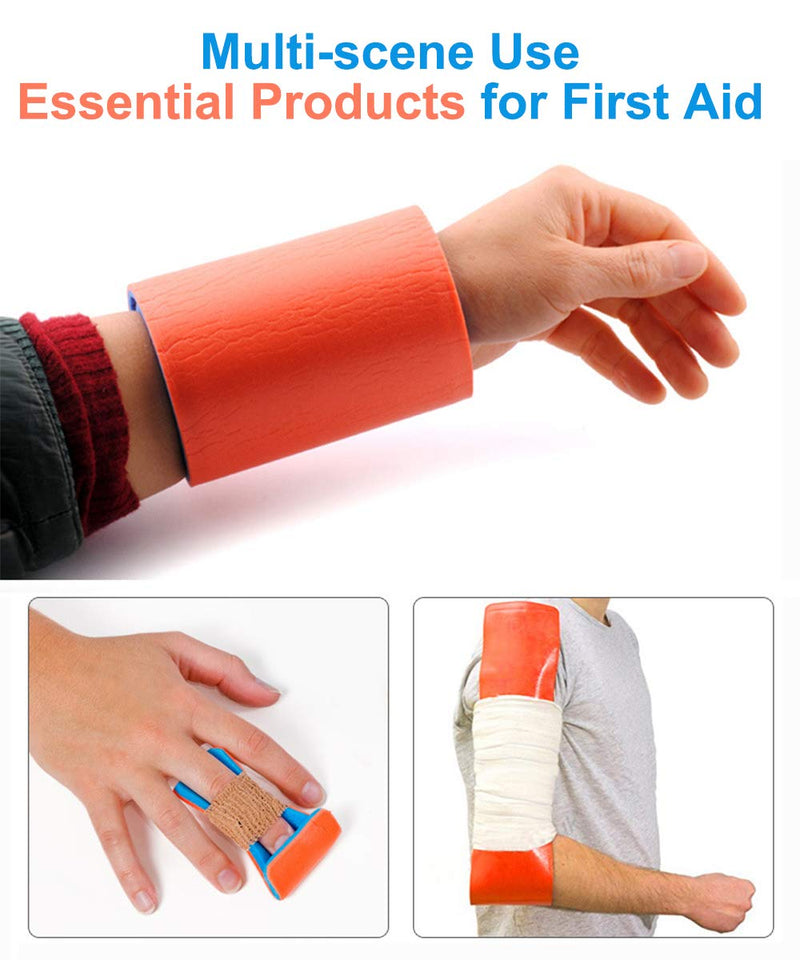DouHeal Medical Combat Splint 36‘’, Multifunctional First Aid Roll Splint for Immobilizer(2 Packs) Orange-2p