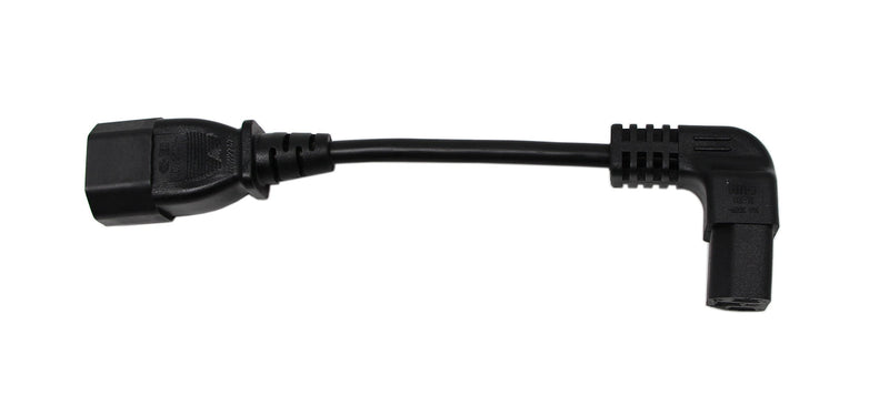 Cerrxian 16cm IEC 320 90 Degree C13 3 Pin Female to C14 3 Pin Male PDU Power Supply Extension Cord for Computer LED HDTV Monitor and Scanner