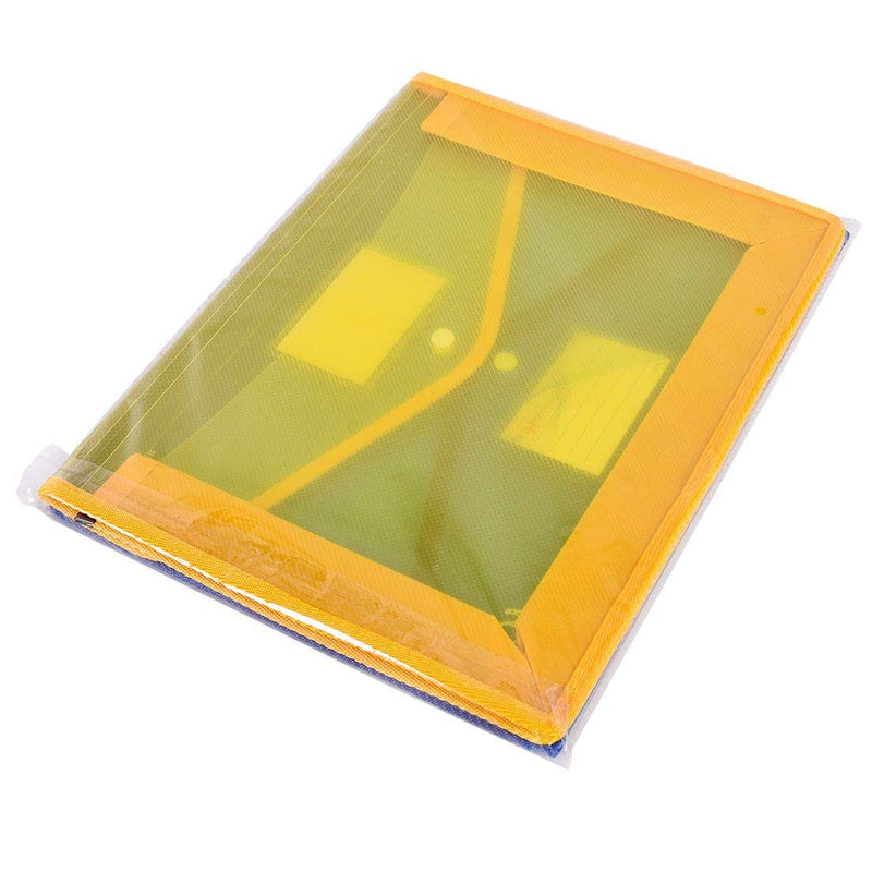 File Folders Expandable Poly Envelope File Wallet 3.1 inch Expansion 2 Pack (Blue, Yellow)