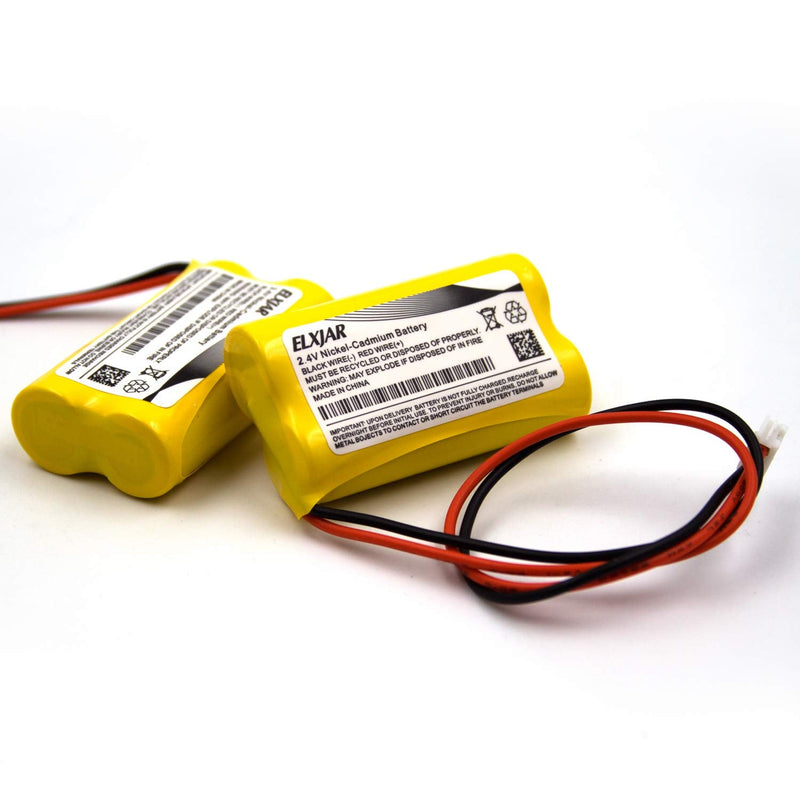 (2-Pack) 2.4V 600mAh BP2-A Dual-LITE Ni-CD Battery Pack Replacement for Exit Sign Emergency Light, CSXWREB3 HUBBEL Battery, BP2A BP2-0A 0BP2-0A