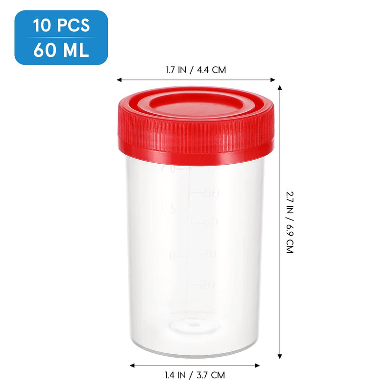 iplusmile Pack of 10 urine cups sample cups with lids 60 ml urine sample cups urine tubes urine cups ovulation test cups sample tubes for pregnancy test laboratory random color