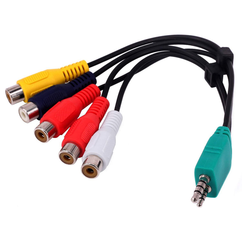 Yeworth Replacement for Samsung TV Component Adapter, 0.3m 3.5mm Male 2.5mm Male to 5RCA Female Plug Audio Video AV Adapter Cable Cord Compatible Samsung LED LCD TV BN39-01154W