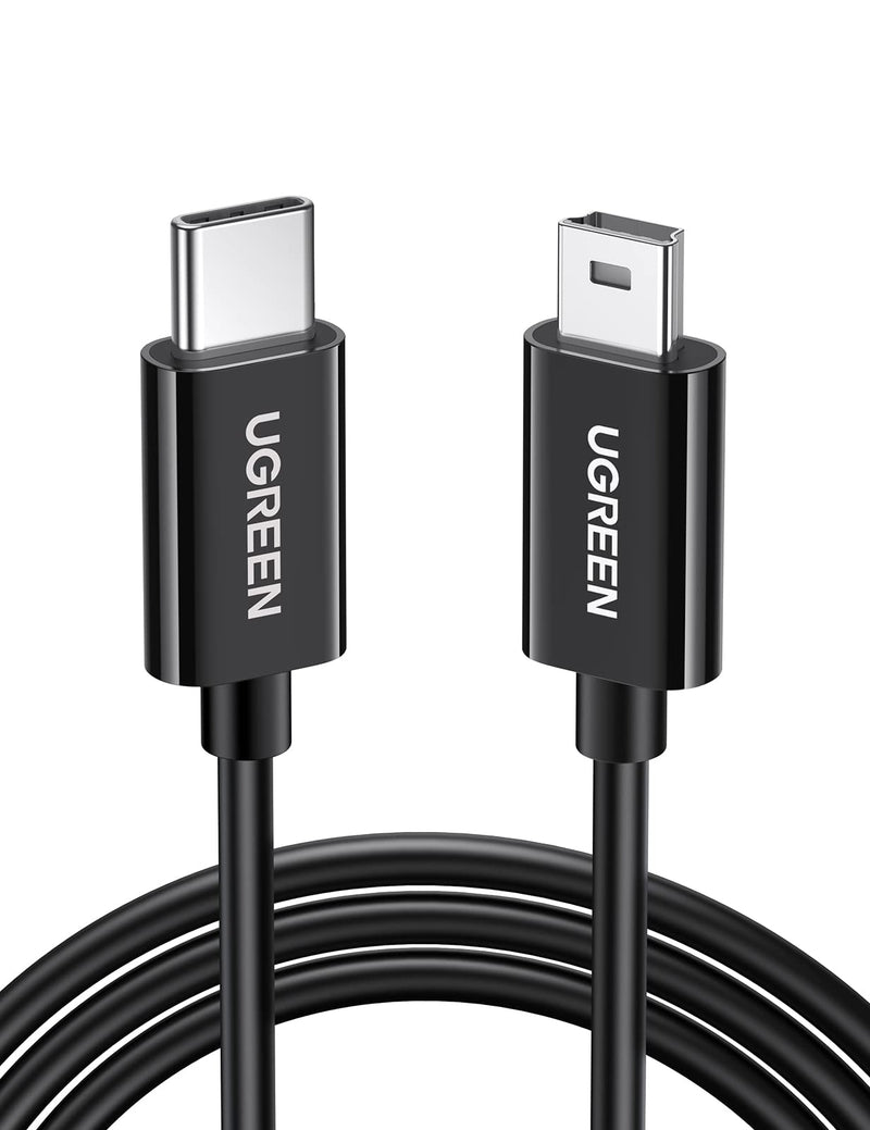 UGREEN Mini USB to USB C Cable 3FT Mini USB to Type C Compatible with Digital Camera MP3 Player GPS Receiver and More Mini B Devices PVP Black 1.0 Meters