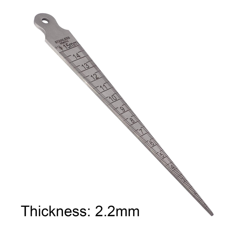 Wolfride Taper Gauge 1-15mm Feeler Gauge Metric and Imperial Welding Taper Gauge Stainless Steel