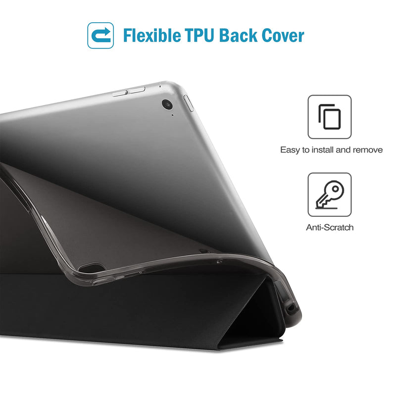 ProCase iPad 9.7 Inch Case iPad 6th 5th Generation Cases, iPad Air 2, iPad Air Case, Slim Soft TPU Cover Stand Smart Case for iPad 9.7 2018 2017 Model iPad Air 2 Air 1 -Black Black