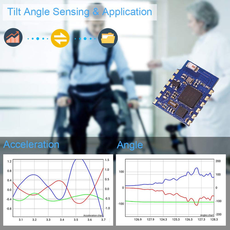 [Bluetooth 5.0 Accelerometer+Inclinometer] WT901BLE MPU9250 High-Precision 9-axis Gyroscope+Angle(0.05° Accuracy)+Magnetometer with Kalman Filtering, 50Hz Low-Power 3-axis AHRS IMU Sensor for Arduino