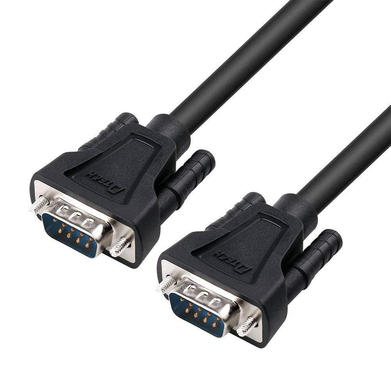 DTECH DB9 9 Pin Serial Cable 6ft Male to Male RS232 Straight Through