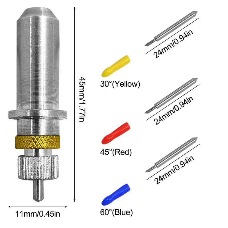 30 pcs (30/45/60 Degree) AFUNTA Blade Vinyl Cutter Plotter Cutting Blades for Roland & Most Domestic and Imported Plotter with Blade Holder Base
