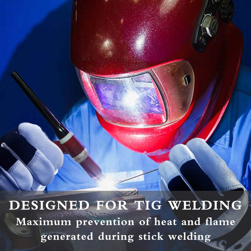 Intra-FIT TIG Welding Gloves, Premium Grain Goatskin, Great Heat Resistance&High Durability&Excellent Grip, True Fit Medium Style 3(nomex Back)