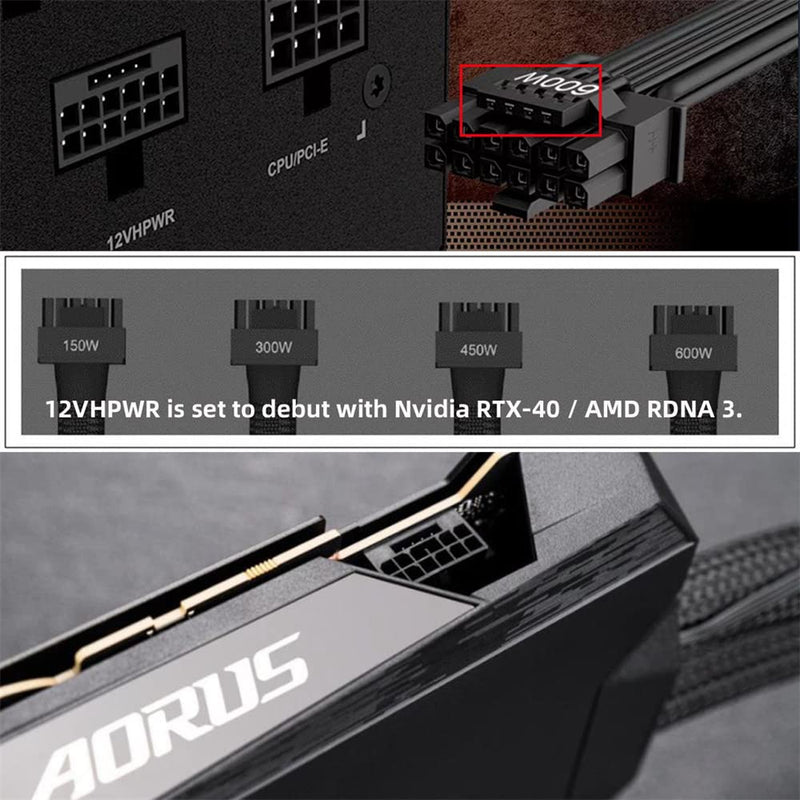 NFHK 12VHPWR ATX3.0 PCI-E 5.0 Power Modular Cable to Dual ATX 8Pin for 3080 3090TI PSU 16Pin 12+4P Graphics Card