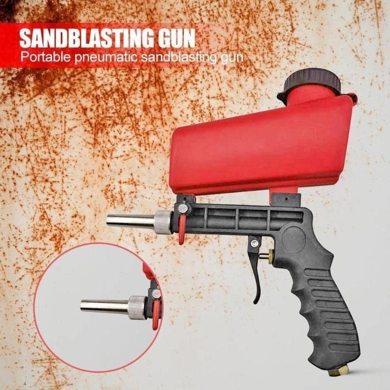 1/4" Air Sandblasting Gun, 90psi Gravity Pneumatic Sandblaster, Small Sandblasting Machine for Removing Paint, Stains, Rustproof Surfaces