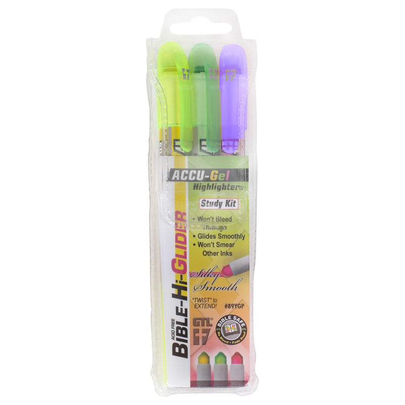 Accu-Gel Bible Highliter 3 Pack Y, G, P