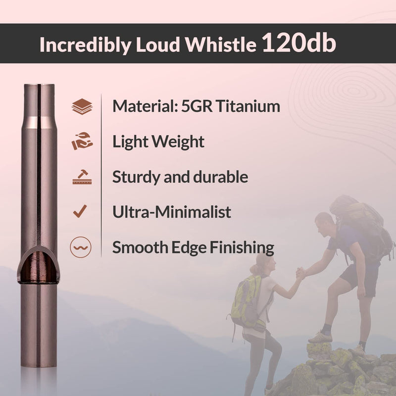 Titanium Whistle For Emergency, Camping & Hiking Whistle, Pitched Whistle, Tiny Whistle Necklace, Small Whistle, Whistle For Life, Emergency Whistle Necklace, 120db Ultra Loud, Ultra Lightweight Light Purple