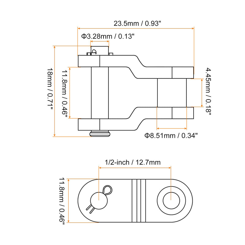 uxcell 8Pcs Chain Offset Half Link Roller, 1/2" Pitch Carbon Steel, Standard Chain End Connector Split Links for 08B Chain