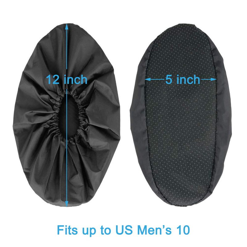 LINKEASE Reusable Boot & Shoe Covers Water Resistant Non Skid and Washable for Real Estate Contractors to Keep Floors Carpets Footwear and Rooms Clean - 5 Pairs (Medium, Black) Medium