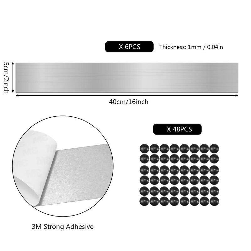 Magnetic Board Magnetic Strips with Adhesive Backing Magnetic Strips Adhesive Magnetic Strip for Wall Memo Board with Pushpins for School Office and Home (6) 6