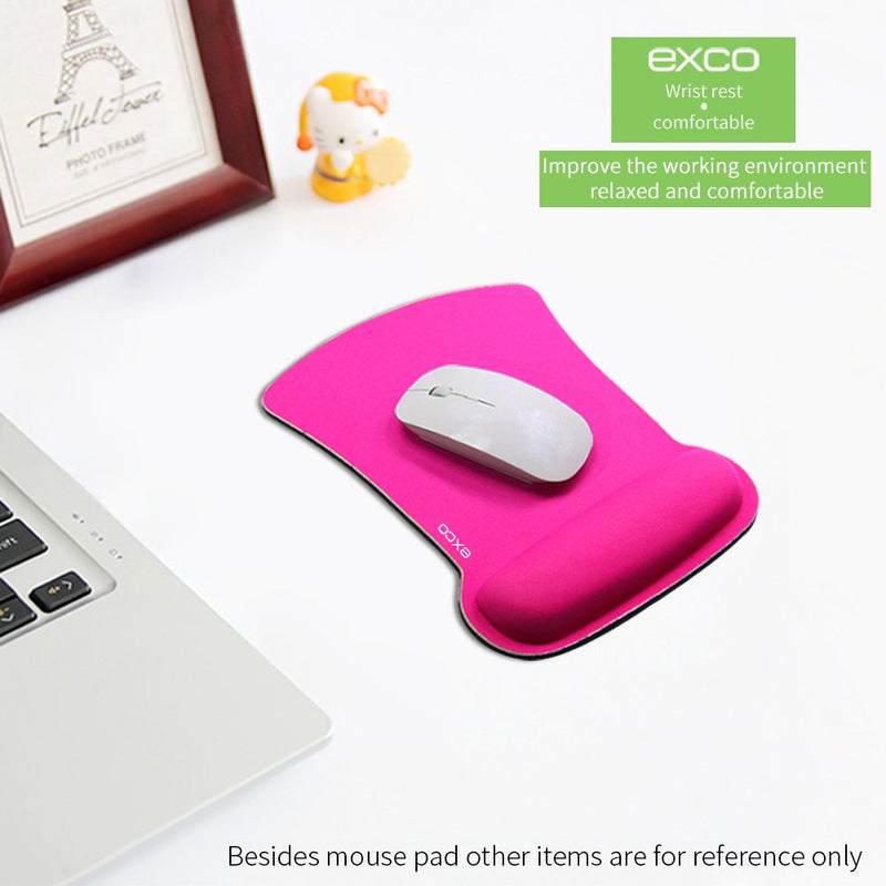 Pink Cute Mouse Pad Computer Office Mousepads with Wrist Support Rest EXCOVIP Keyboard pad, Non-Slip Rubber Base for Laptop Desktop A-pink rest pad