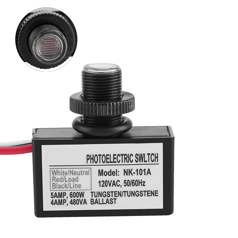 2 Pack Light Control Sensor Button Switch,2 Pack Photoelectric Switch,120V AC Outdoor Hard-Wired Post Eye Light Control, Dusk to Dawn Sensor,with Automatic Illumination Detection Circuit 2 Pack