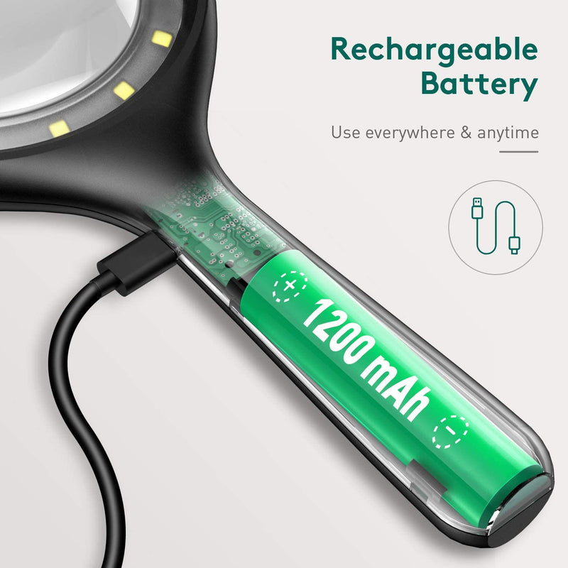 Magnifying Glass with Light, 30X Magnifying Glasses with Light for Close Work Magnifying Glass for Reading - 33 LED Large Magnifying Glass 30X Magnifying Glass with The Light Black