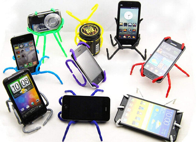 Universal Multi-Function Portable Spider Flexible Grip Holder for iPhone Samsung Google Pixel Holder for Cell Phone Smartphones Tablets in Car Bicycle Desk Plane Random Color (1 PCS) 1 PCS