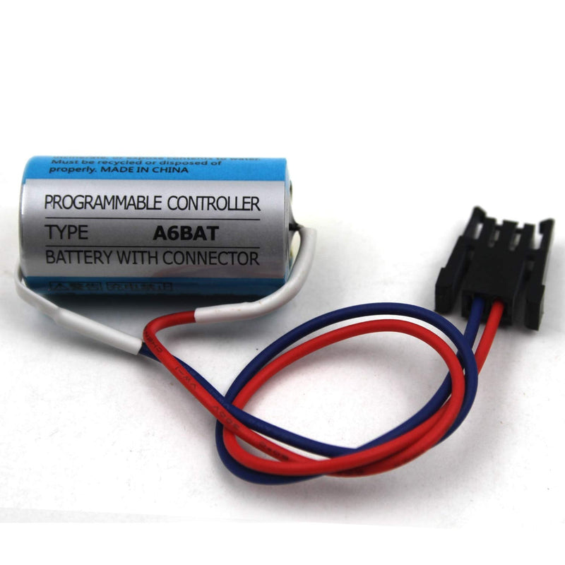 (5-Pack) 3.6V 2100mAh A6BAT PLC Lithium Battery with Plug Replacement - PLC Logic Controller, for Mitsubishi Q A6BAT ER17330V A6BAT-MRBAT B9670MC A1S A2S AnS Series