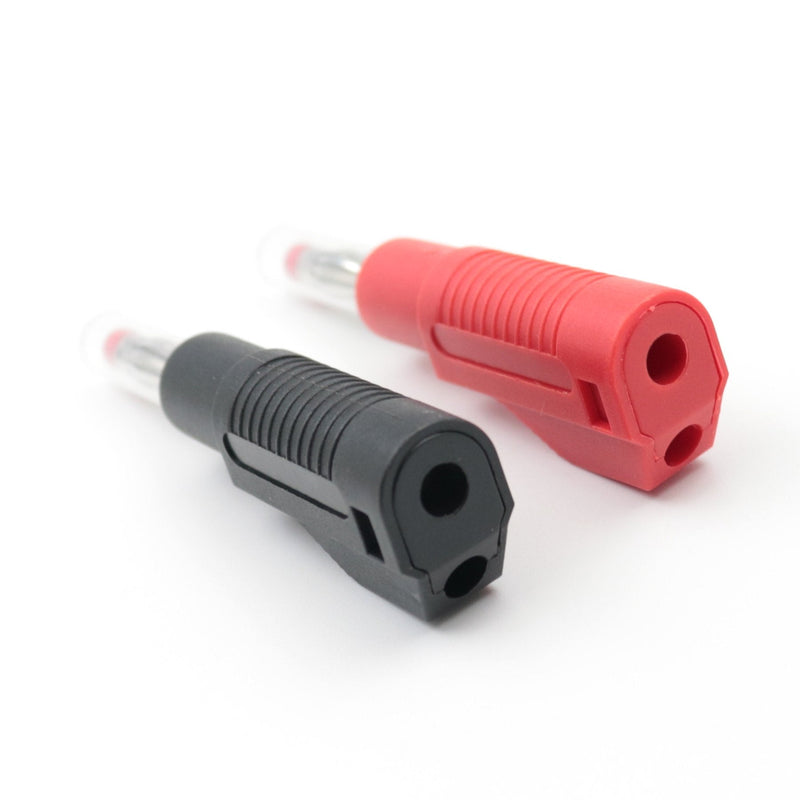 10sets Retractable Sheath 4mm Banana Plug Connectors Stackable Wire Solder Multimeter Test Leads Ends Banana Plugs Adapter with Banana Jack Socket 10Pcs Red+Black