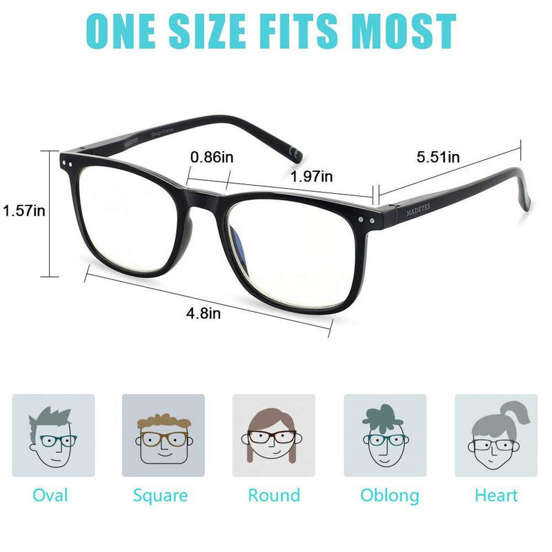 Blue Light Blocking Glasses, Blue Blocker Computer Glasses for Men Women, Anti Glare 400 UV & Eye Strain Fake Square Glasses Tortoise + Black