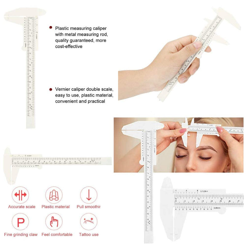 Plastic Vernier Caliper, 2 PCS 150mm 6 Inch for Jewelry Measuring Student Office Carpentry Home