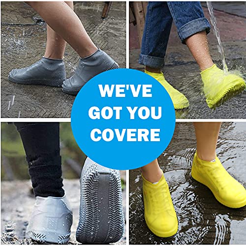 Waterproof Shoe Covers Reusable Silicone Cover Shoes Rain Boots for Men Women Kid, Galoshes Rubber Overshoes for Kitchen Outdoors Garden etc (Large, Pink) Large