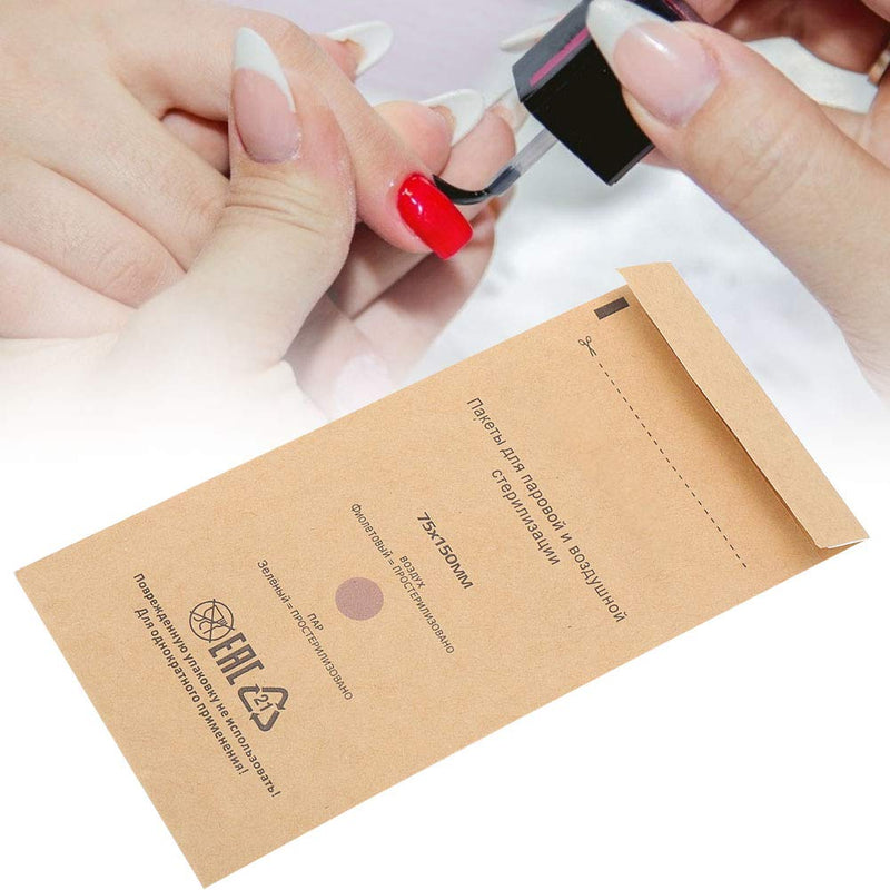 100 Sterilization Bags Autoclave Sterilization Bags Self Seal Disposable Tools Sterilization Bags for Oral Beauty 130x200mm (75x150mm)
