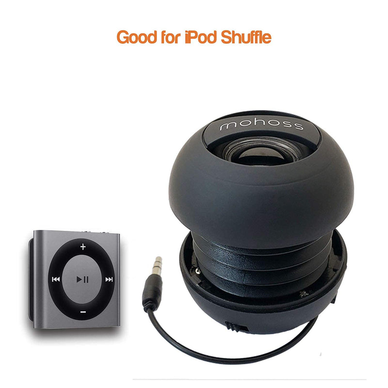 Mini Bass Speaker, mohoss Portable Plug in Speaker with 3.5mm Aux Audio Input, Rechargeable External Hamburger Speaker for iPhone Android Smartphones Laptop Tablet iPod MP3