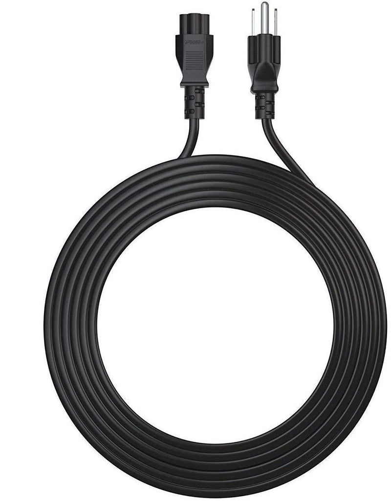 PWR+ IEC320 C5 to NEMA 5-15P Extra Long 12 Ft 3 Prong TV Power Cord Compatible with LG LED LCD Smart 1080p HDTV 32LB5600 42LN5400 42LB5600 42LN5700