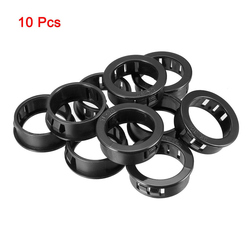 uxcell 10pcs 30mm Mounted Dia Cable Hose Snap Bushing Grommet Protector Black