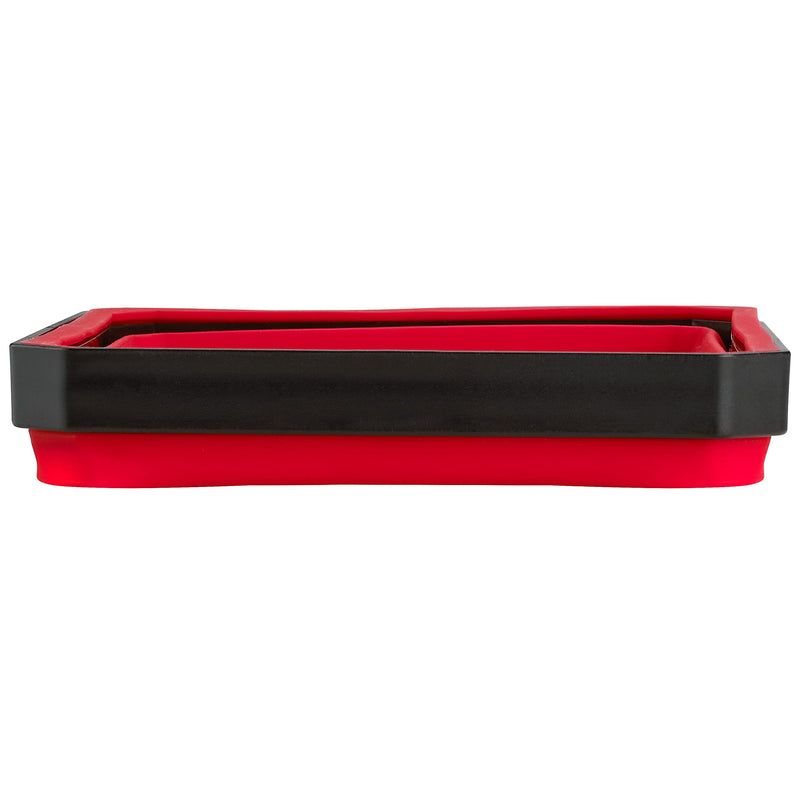 Collapsible Magnetic Parts Tray Set - (Pack of 3) Tool Trays for Screw, Bolts, Nuts, Washers, Pins and Other Small Metal Parts - 4.25 Inch Square - Red, Blue, and Green